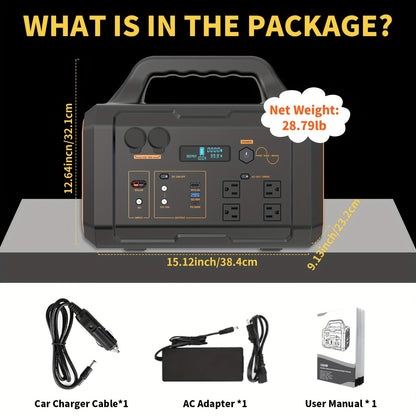 Portable Power Station 299Wh 300W or 1024Wh 1000W with AC, DC, USB Outputs and LED Lighting