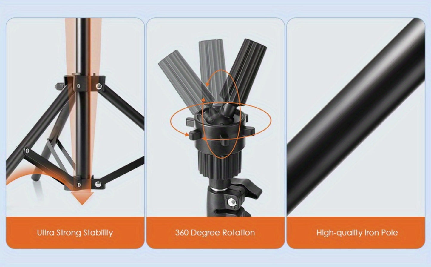 Adjustable Wig Stand Tripod 360 Rotation Aluminum Alloy Height Adjustable to 50 Inch Foldable Portable Mannequin Head Stand for Styling Cosmetology Hairdressing Training Home Salon