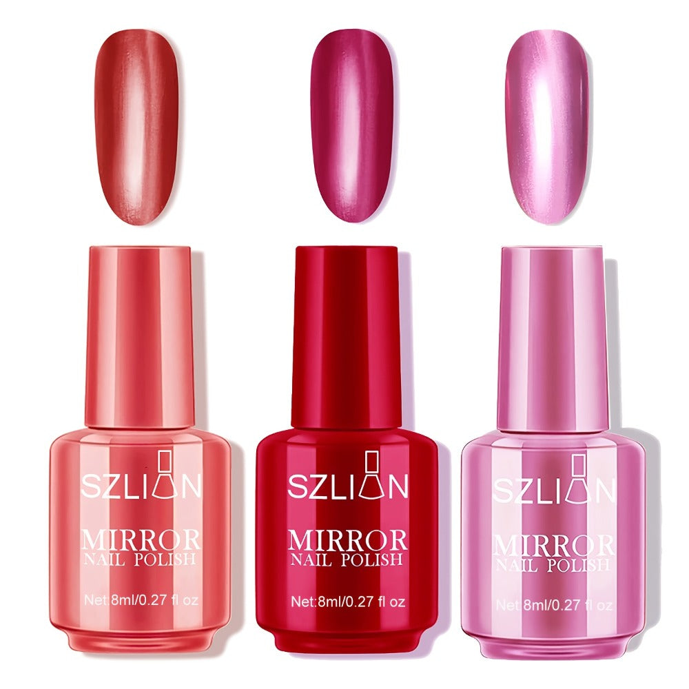 Three-Color Metallic Nail Polish Sets in Elegant, Popular, Summer or Christmas Shade Collections