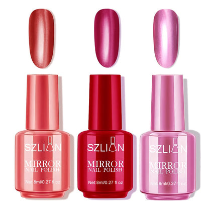 Three-Color Metallic Nail Polish Sets in Elegant, Popular, Summer or Christmas Shade Collections