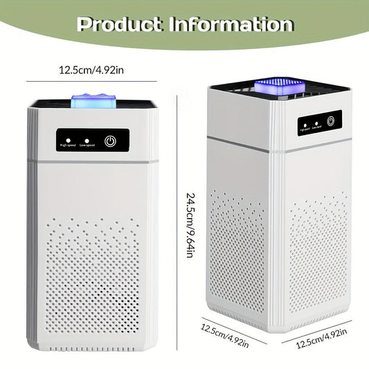 Air Purifier with HEPA Filter, 1291 Sq Ft Coverage, 34dB Mode, Three Speeds, USB Power and Aroma Tray
