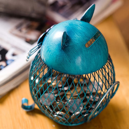 Decorative Open-Mesh Cat-Shaped Coin Bank with Removable Bottom Plug and One- or Two-Piece Options
