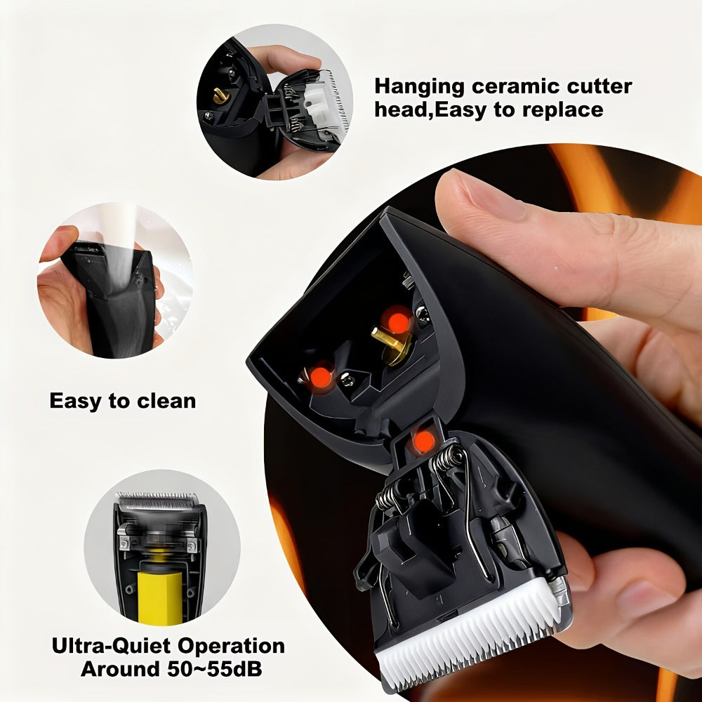 Ceramic Blade IPX7 Waterproof Ball Trimmer for Men Replaceable Head Electric Groin Pubic Body Hair Shaver LED Battery Display Safe Gentle Grooming Sensitive Areas Black Blue White