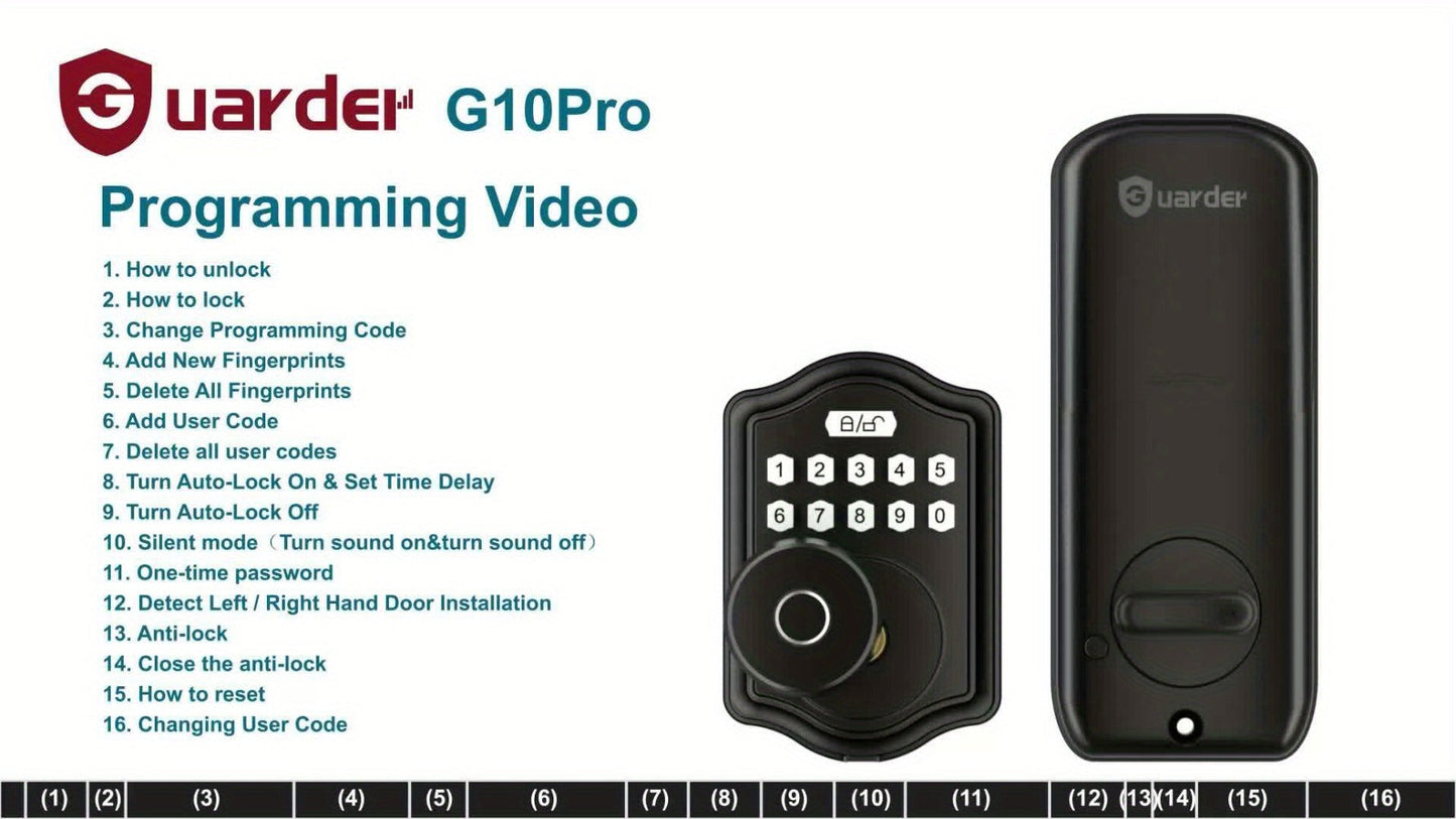 Keypad Deadbolt Lock Fingerprint Keyless Entry – Electronic Door Lock with Code Fingerprint & Key, 300 Users Temporary Code for Front Door Home Office