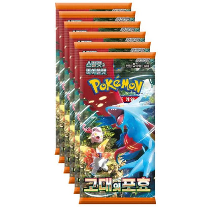 Trading Card Game Korean-Language Ancient Roar Booster Pack with Five Cards in a Single -Style Pack