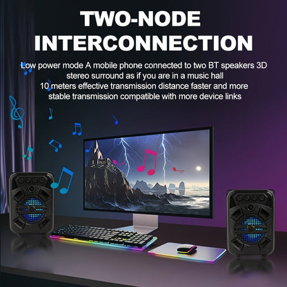 Portable Bluetooth Speaker with LED Light, Stereo Bass Listing and Up to 10 Hours Playtime in Black