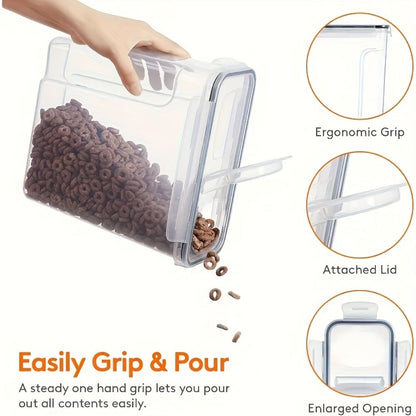 Airtight Food Storage Containers 4 Pack Extra Large 4L/135oz - BPA-Free Plastic Cereal Canisters with Pour Spout for Pantry Organization, Grain, Nuts, Flour & Rice Storage, Includes Labels & Marker