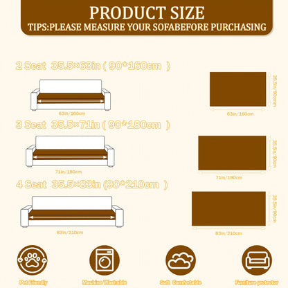 Sofa Cover 35.5-Inch Fuzzy Polyester Single-Piece Pad with Silicone Non-Slip Backing for 2 to 4 Seats