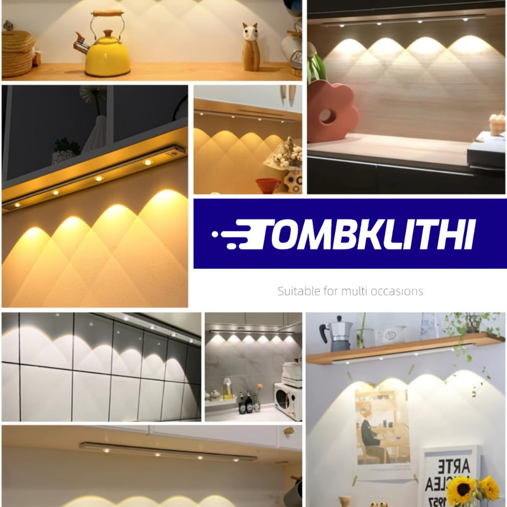 Rechargeable Motion Sensor Cabinet Lights with Dimming and Three Modes in Four Size, Color and Pack Options