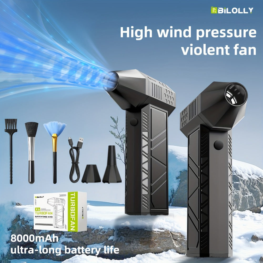 Orange-and-Black Turbine Air Duster with Four Power and Accessory Set Checkout Options Pictured
