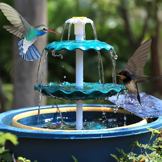 Bird Bath Fountain Pump 3-Layer Detachable Solar 3.5W Dark Green
