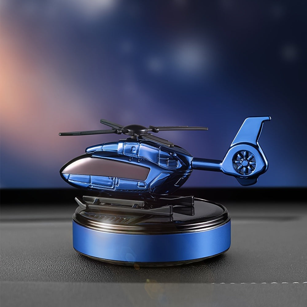 Car Air Freshener Solar Helicopter Dashboard Diffuser with Refillable Chamber and Three Color Options