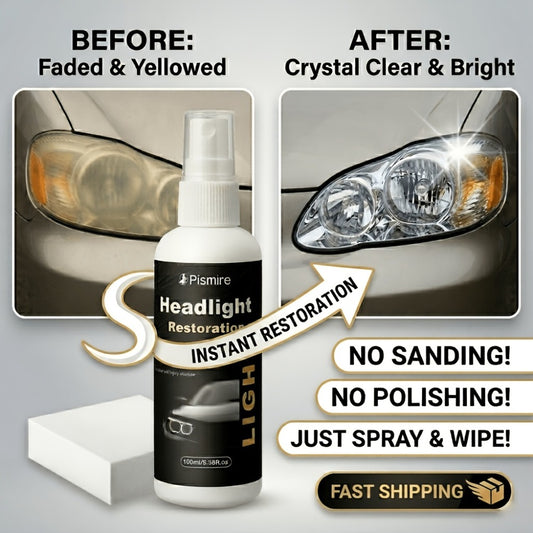 Headlight Restoration Kit Ceramic Coating Spray 100ml No Sanding No Polishing Required Quick Restore Yellowed Foggy Car Headlights DIY Headlight Repair Fluid