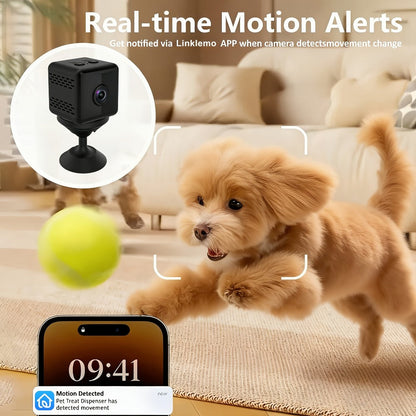 2K Mini Magnetic Security Camera, Continuous Video Recording, Night Vision, 2.4G WiFi, USB & Battery Dual Power