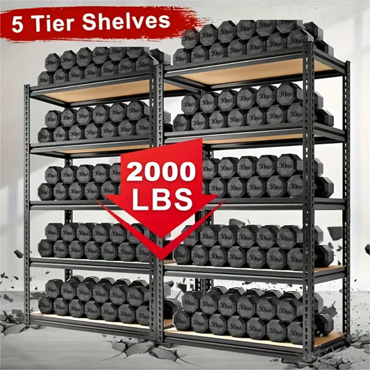 Heavy Duty Metal Shelving Unit 72 Inch – 400 lbs Per Shelf Adjustable Steel Storage Rack for Garage, Warehouse, Home & Office, Industrial Style Utility Shelf, Easy Assembly