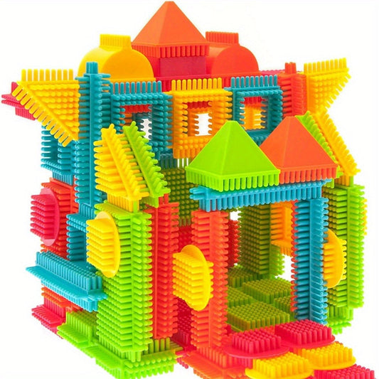 Hedgehog Building Blocks 150 Pieces – Soft Interlocking Bristle Blocks STEM Educational Toy for Toddlers & Preschool Kids, Creative Construction Playset, Birthday Gift for Boys & Girls Ages 3+