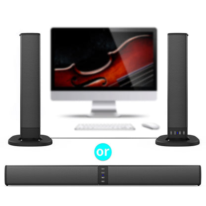 Detachable 21.65-Inch TV Soundbar with TF, AUX, USB and RCA Inputs, FM Radio and Black Finish