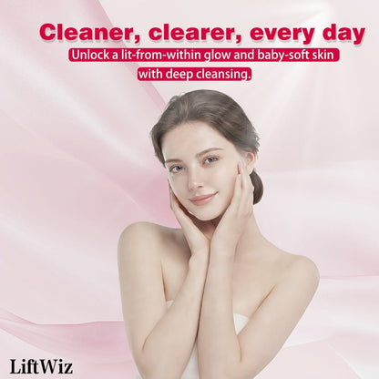 Silicone Facial Cleansing Brush Electric Face Scrubber 12000 Vibrations IPX7 Waterproof USB Rechargeable Heat Massage Deep Pore Cleansing Exfoliator for Sensitive Skin Blue Black Rose Red Pink