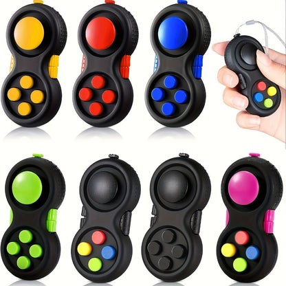 Three-Pack Handheld Fidget Controller Toys with Buttons, Roller and Five Multicolor Checkout Sets