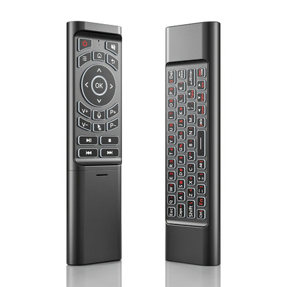 Mini Wireless Keyboard Remote Control Tri-Mode - Bluetooth & 2.4G Dual Channel, 7-Color Backlight, Gyroscope, Infrared Learning, Multi-Device Switching, Voice Command, PC Android TV Compatible