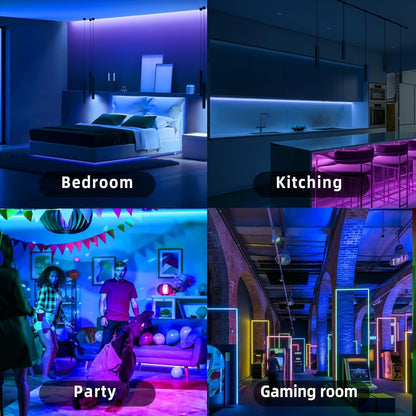 5050 RGB LED Light Strip with USB Plug and Three-Button Controller in 3m, 4m or 15m Lengths