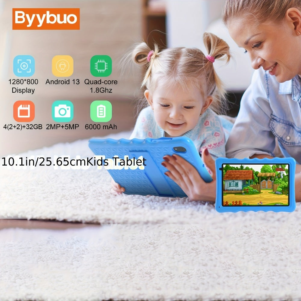 Kids Tablet 10.1 Inch with Android 13, 4GB RAM, 32GB Storage, 6000mAh Battery and Protective Case