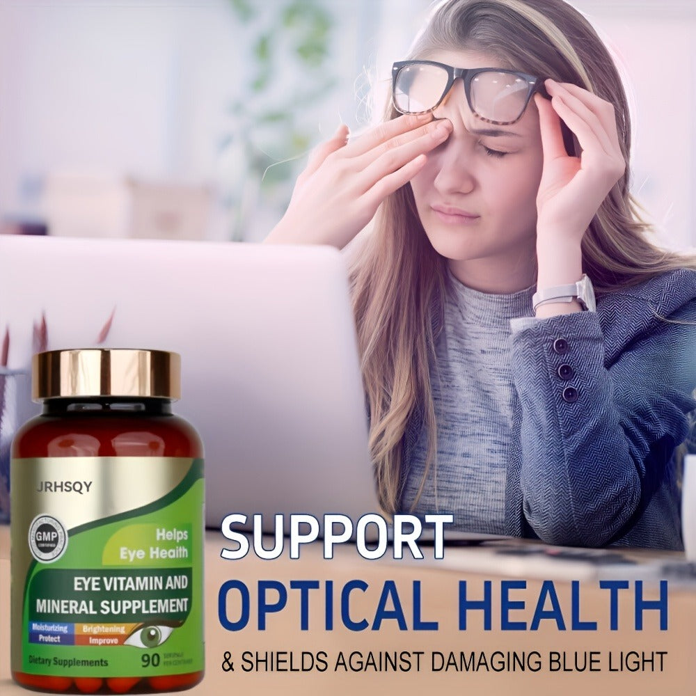 Lutein & Zeaxanthin Eye Vitamins Supplement with Zinc, Vitamin C & E – Advanced Vision & Macular Health, Blue Light Protection & Antioxidant Eye Formula | 90 Capsules 3-Bottle Bundle