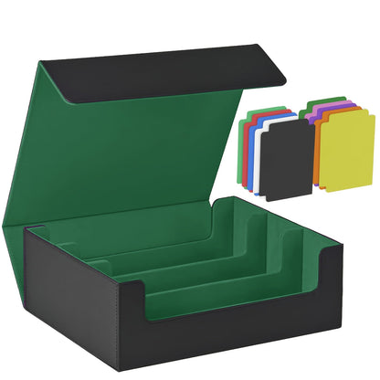 Large Trading Card Storage Box with 10 Dividers, Four Compartments and Five Color Options for Collectors