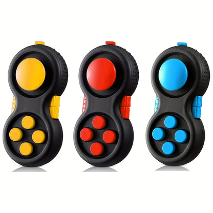 Three-Pack Handheld Fidget Controller Toys with Buttons, Roller and Five Multicolor Checkout Sets