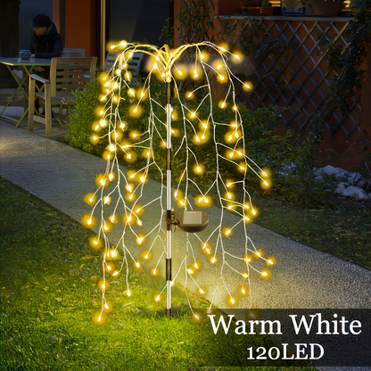 Solar Firecracker Cluster String Lights with 120 LEDs in Warm Color or Multicolor Checkout Options