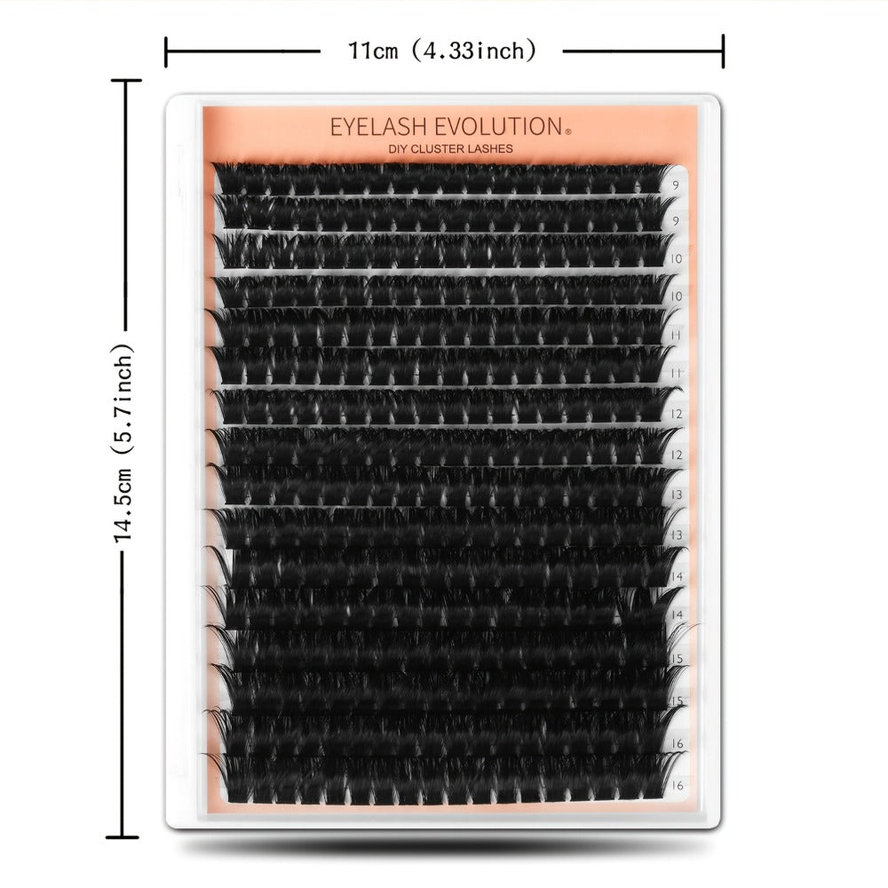 272Pcs D Curl Lash Clusters — 100D Thick Individual Eyelash Extensions 8-16mm, Soft Reusable DIY Cluster Lashes with Plant-Based Squalane, Voluminous Full-Body Lash Extension Kit for Beginners & Home Use