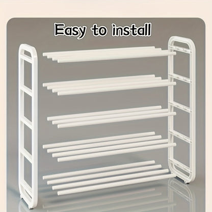 Shoe Storage Organizer 5-Layer Narrow White Rack for Entryway, Closet, Living Room and Door Areas