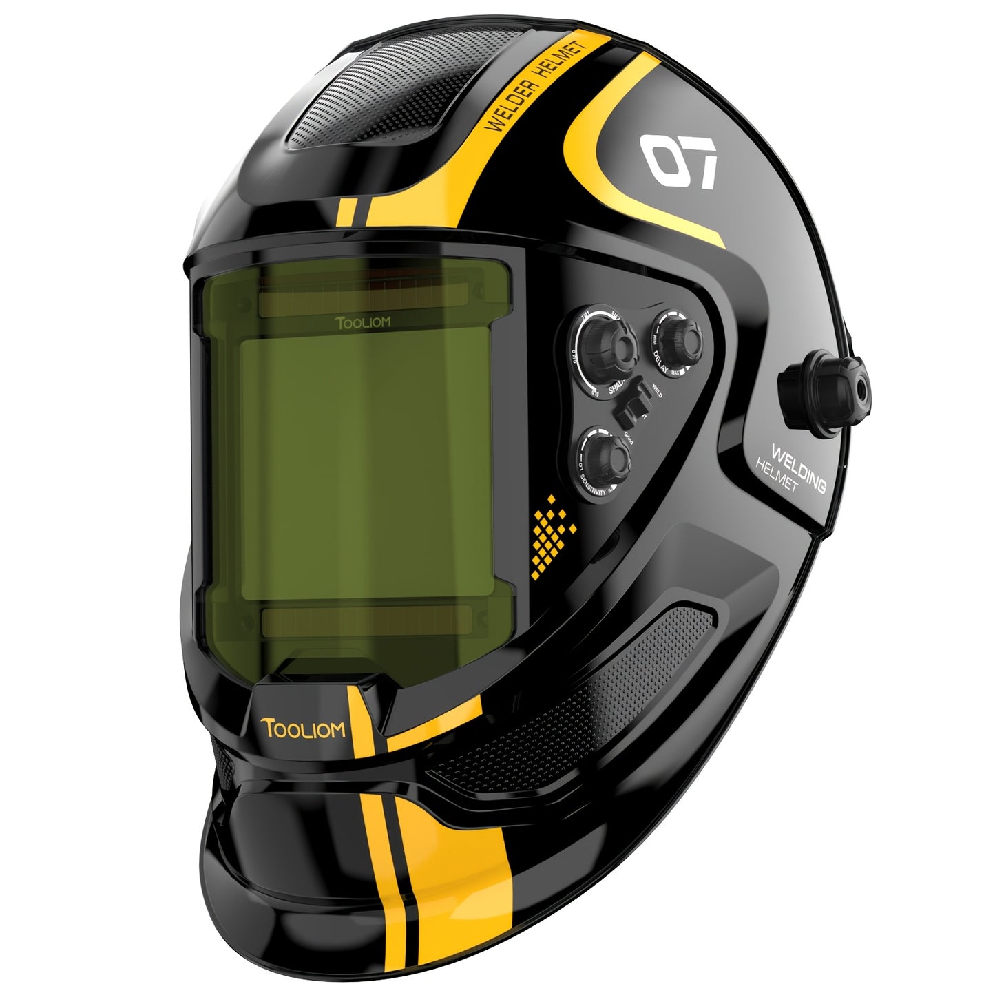 Auto-Darkening Welding Helmet - 3.94" x 3.66" Large View, True Color 1/1/1/1 Optical Clarity, Solar Powered, 4 Arc Sensors, Shade 4-5/5-9/9-13 for Stick TIG MIG Welding
