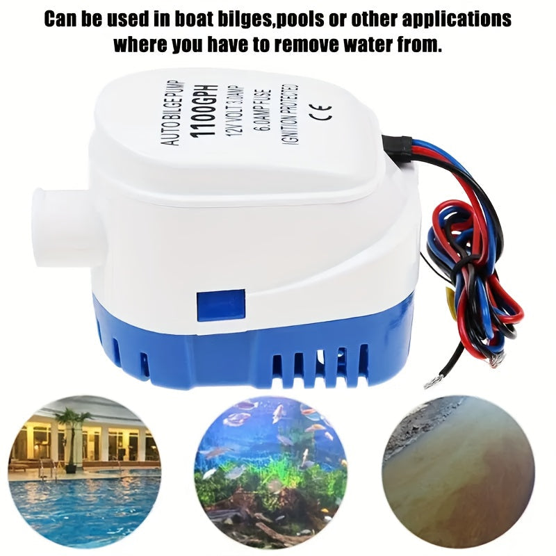 Automatic Bilge Pump 1100GPH 12V Float Switch Submersible Marine Boat Pump