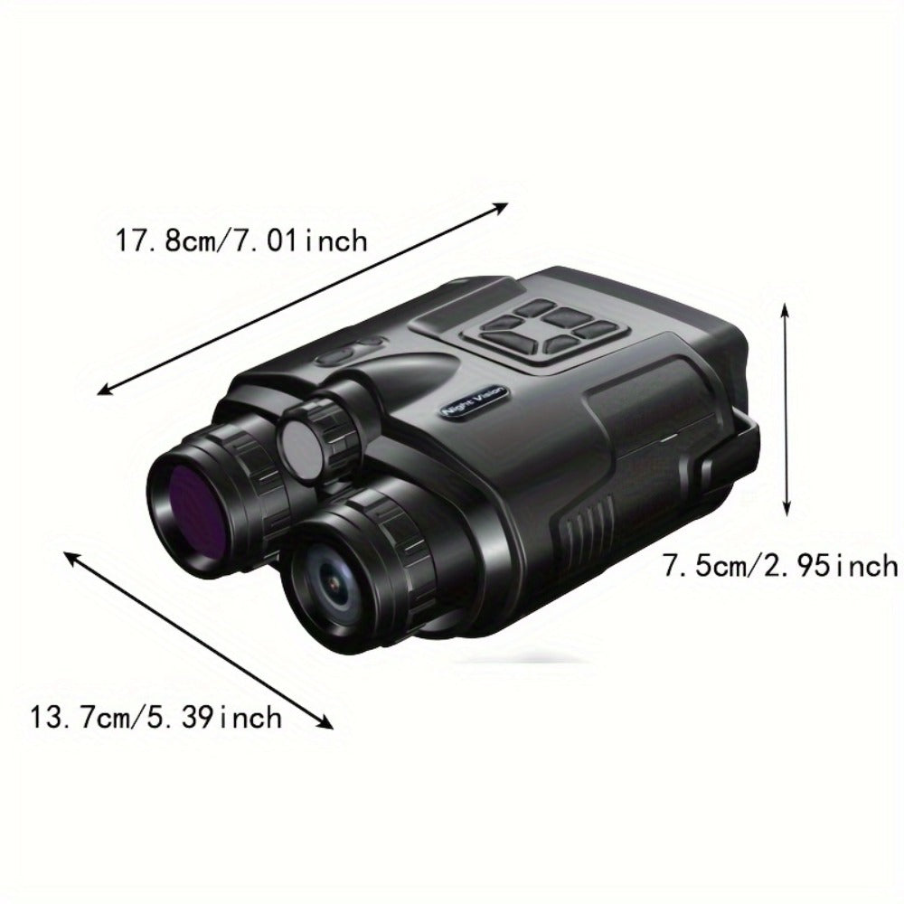 Black 4K-Labeled Night Vision Binoculars with 3-Inch Screen, 8X Digital and 5X Optical Zoom, 64GB Card and Carry Case