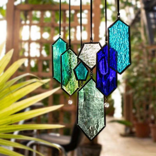 Glass Rainbow Suncatcher Hanging Ornament - Crystal Prism Window Sun Catcher for Garden, Patio & Home Decor