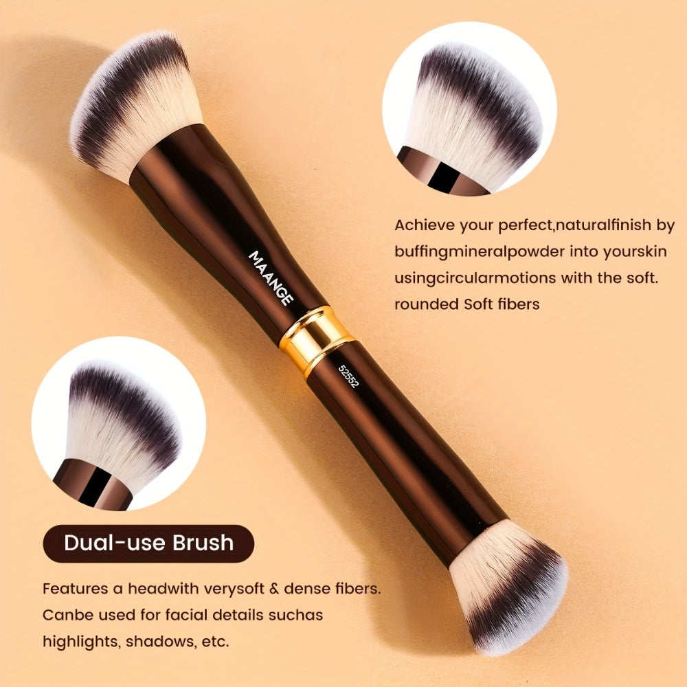 Double-Ended Makeup Brush Set 8-Piece with Storage Box – Premium Aluminum Alloy Handle, 16 Brush Heads for Foundation Blush Contour, Travel-Ready Gift for Women