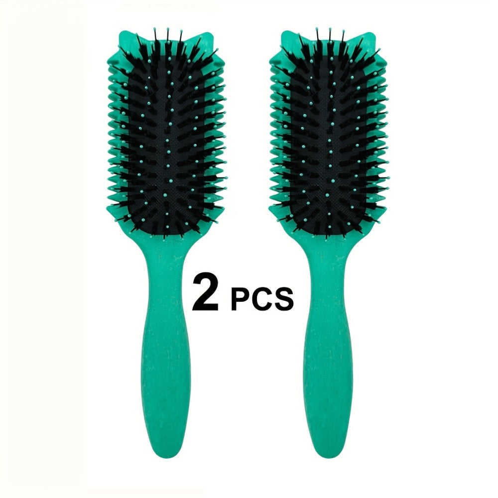 Detangling Brush for Curly Wavy Coily Hair 1 or 2 Pcs — Flexible Bristles Reduce Breakage & Frizz, Gentle Scalp Massage, Wet & Dry Use for 2B-4C Natural Hair Types