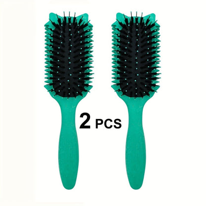 Detangling Brush for Curly Wavy Coily Hair 1 or 2 Pcs — Flexible Bristles Reduce Breakage & Frizz, Gentle Scalp Massage, Wet & Dry Use for 2B-4C Natural Hair Types