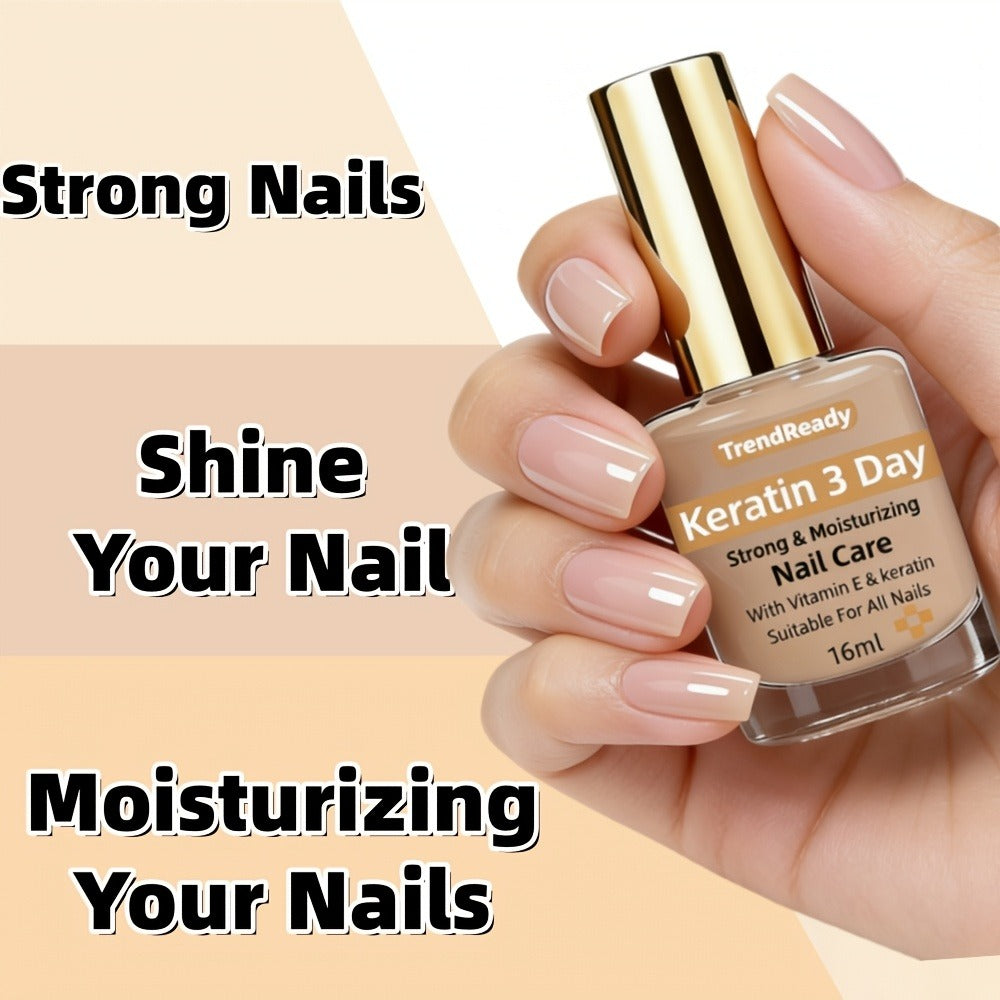 Gold-Cap Nail Care Coating in 16 ml Bottles with Two- or Four-Piece Quantity Options and Beige Labels