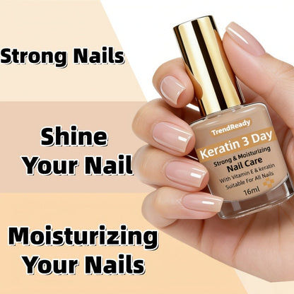 Gold-Cap Nail Care Coating in 16 ml Bottles with Two- or Four-Piece Quantity Options and Beige Labels