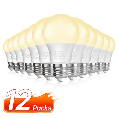 A19 LED Light Bulbs, 9W E26 12-Pack with 800-Lumen Marking in 2700K, 3000K, 4000K or 5000K