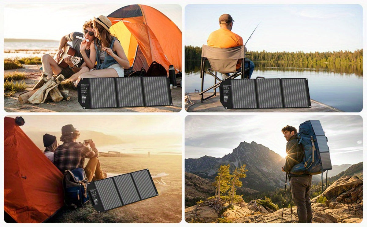 Foldable Solar Charger Panel 30W/60W/100W/200W – 18V MC4, Dual USB-A Quick Charge & USB-C PD 18W, Portable Solar Panel for Camping, RV, Overlanding & Off-Grid