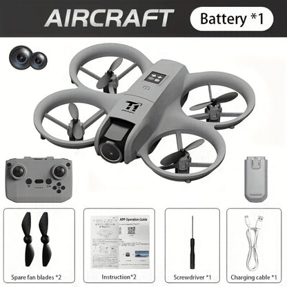 Mini 4K FPV Drone 180° Rotating Dual Camera Optical Flow Positioning Dual Batteries 360° Flip One-Key Takeoff Anti-Shake | RC Quadcopter Toy for Beginners Boys Girls Kids | Birthday Christmas Gift