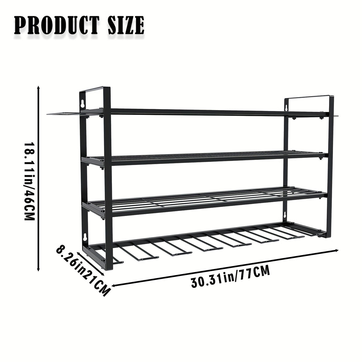 Wall Mount Power Tool Storage Rack, Steel 3-Tier & 4-Tier Garage Tool Organizer with 7 Bit Holders
