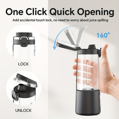 Portable Blender with Clear Cylindrical Cup, Digital Timer Display, Flip-Up Handle and Three Color Options