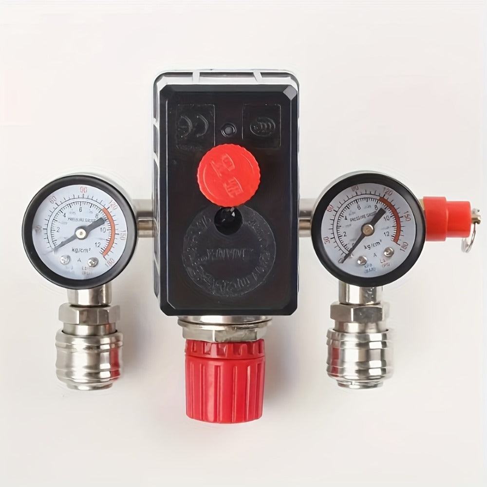 Air Compressor Pressure Switch Manifold Kit with Regulator Gauge Valve Bracket Assembly – Complete Control System for Air Pump