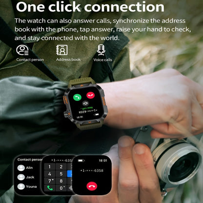 2.01" HD Compass Smartwatch for Men Women – Wireless Calling Outdoor Adventure Watch with LED Flashlight Fitness Tracker Pedometer Calorie Counter Long Battery Life Compatible with Android iPhone Couples Gift