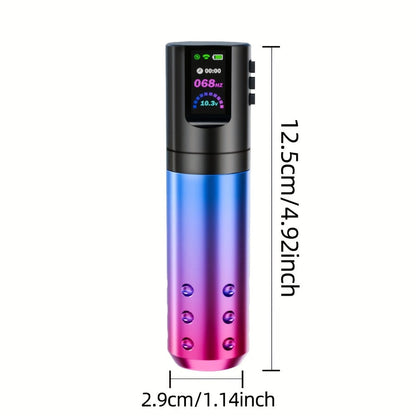 POSEIDON BT02 Tattoo Kit with Wireless Color-Screen Rotary Pen, 20 Cartridges, 11 Inks and Carry Case