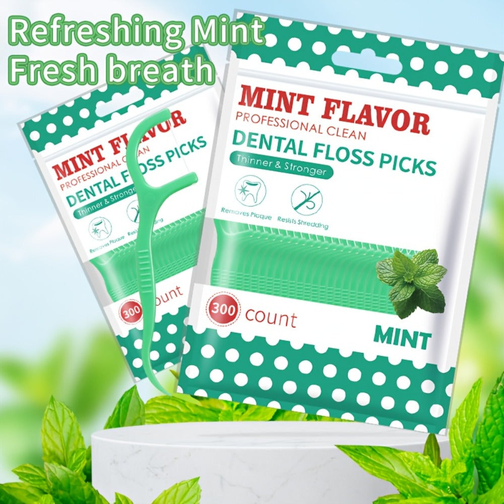 600-Count Mint Floss Picks with Ultra-Fine Disposable Sticks for Home, Travel and Daily Oral Care